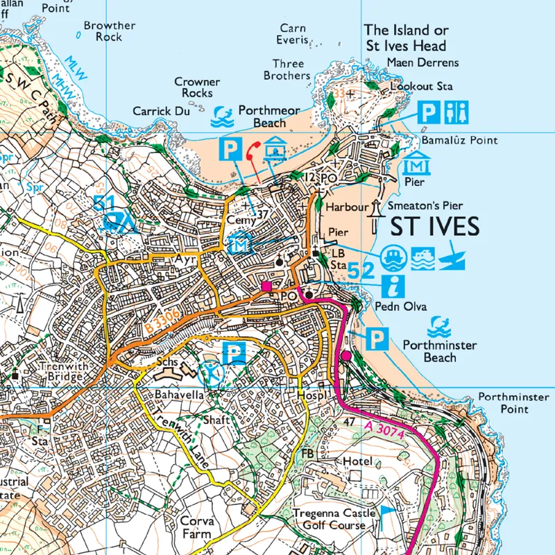 OS Explorer Map 102 Land's End Penzance and St Ives-3